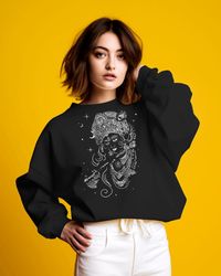 street wear women's sweatshirt "krishna" sweatshirt cotton women's clothing print krishna indian art