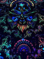 Art "Dark Forest" Trippy print Psychedelic tapestry Glow UV Abstract print Wall decor Art forest Tarot art Home decor