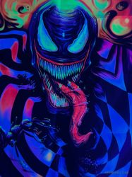 poster art venom blacklight decor wall decor home wall cover comics art fantasy backdrop