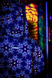 trippy full print hoodie uv active "dark forest" psychedelic festival clothing sweatshirt blacklight clothing