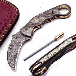 damascus pocket knife gift for men