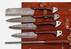 artisan-crafted set of 4 damascus chef's knives - ideal bbq & kitchen gift set for her - perfect valentines gift