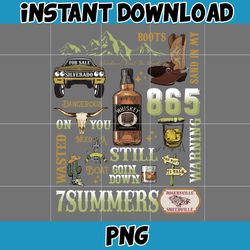 Country Western Png, Country Music Png, Retro Bull Skull Png, Wallen Bull Skull Png, Cowboy Design, Png Files High Quali