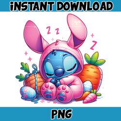 pink cartoon stitch png, cartoon easter png, stitch easter, happy easter day png, funny easter png, instant download (5)