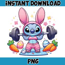 pink cartoon stitch png, cartoon easter png, stitch easter, happy easter day png, funny easter png, instant download (7)