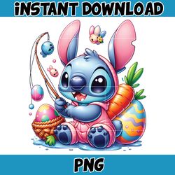 pink cartoon stitch png, cartoon easter png, stitch easter, happy easter day png, funny easter png,instant download (11)