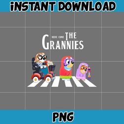 here come the grannies bluey png, bluey family matching png, bluey png, bluey friends png, bluey birthday png