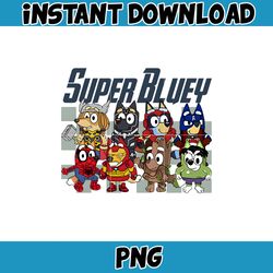 supper bluey png, bluey family matching png, bluey png, bluey friends png, bluey birthday png, instant download