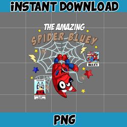 the amazing spider bluey spider man png, bluey family matching png, bluey png, bluey friends png, bluey birthday png