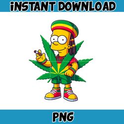 cartoon bart simpson png,high quality cartoon rasta digital designs, weed png, smoking png, instant download