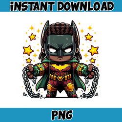 batman png, superhero juneteenth breaking every chain png, black man dreadlocks png, black history month png