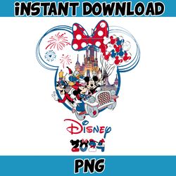 minnie disney 2024 png, mouse and friends png, magical castle png, retro 4th of july png, happy 4th of july png