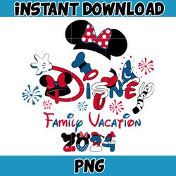 minnie disney family vacation 2024 png, magical castle png, retro 4th of july png, happy 4th of july png