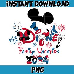 mouse disney family vacation 2024 png, magical castle png, retro 4th of july png, happy 4th of july png, fourth of july