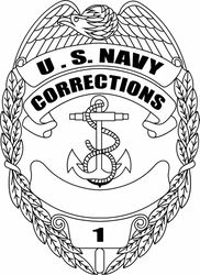 us navy corrections officer badge vector file black white vector outline or line art file