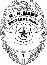 us navy master at arms rating badge vector file black white vector outline or line art file