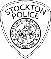 stockton police patch vector file black white vector outline or line art file