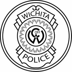 wichita police department patch vector file black white vector outline or line art file