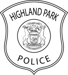 highland park police patch vector file black white vector outline or line art file