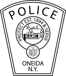 oneida n.y. police patch vector file black white vector outline or line art file