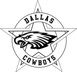 dallas cowboys badge vector file black white vector outline or line art file