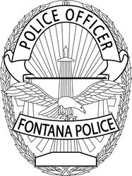 fontana police officer badge vector file black white vector outline or line art file