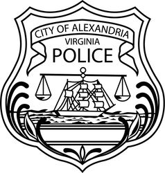city of alexandria police badge vector file black white vector outline or line art file