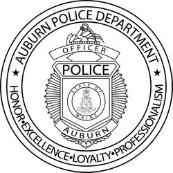 auburn police state of maine patch vector file black white vector outline or line art file