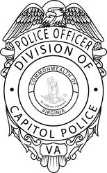 virginia capitol police officer badge  vector file black white vector outline or line art file