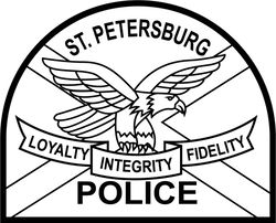 st. petersburg police patch vector file black white vector outline or line art file