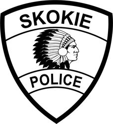 skokie police patch vector file black white vector outline or line art file