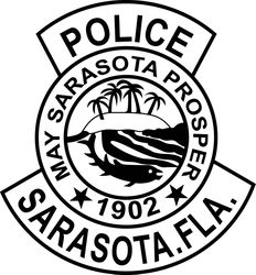 sarasota.fla.police patch vector file black white vector outline or line art file