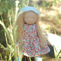 waldorf doll handmade, soft sculpture doll, organic doll, art doll, ooak doll