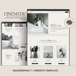 photographer squarespace website template, wedding photography website, squarespace 7.1 portfolio template