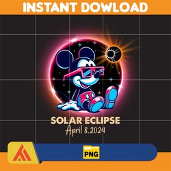 cartoon mickey solar eclipse april 8. 2024 png, cartoon total solar eclipse png, twice in a lifetime eclipse solar png