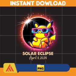 cartoon pokemon solar eclipse april 8. 2024 png, cartoon total solar eclipse png, twice in a lifetime eclipse solar png