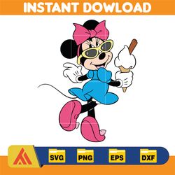 summer minnie, summer mickey, mickey and minnie beach time, layered and editable files, instant download.