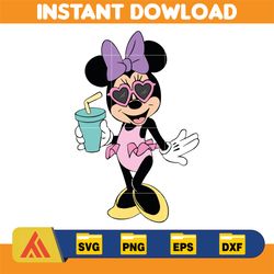 summer minnie, summer mickey, mickey and minnie beach time. layered and editable files, instant download