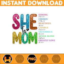 floral she is mom png, retro mama quotes png, retro mother png, blessed mom png, mom life png, mother's day (3)