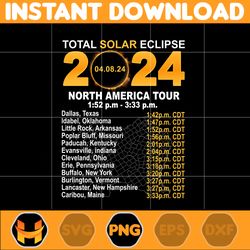 total solar eclipse 2024 png, north america tour png, america guitar totality april 8th 2024, eclipse party png