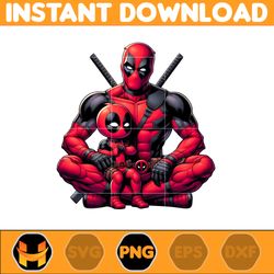 deadpool dad and son png, super hero dad and son png, father's day 2024 png, father's day png sublimation, clipart (2)