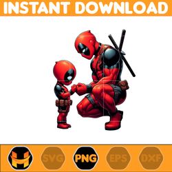 deadpool dad and son png, super hero dad and son png, father's day 2024 png, father's day png sublimation, clipart (3)