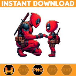 deadpool dad and son png, super hero dad and son png, father's day 2024 png, father's day png sublimation, clipart (6)