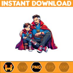 doctor strange dad and son png, super hero dad and son png, father's day 2024 png, father's day png sublimation (1)