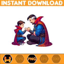 doctor strange dad and son png, super hero dad and son png, father's day 2024 png, father's day png sublimation (5)