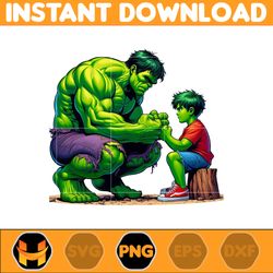 hulk dad and son png, super hero dad and son png, father's day 2024 png, father's day png sublimation, clipart (3)