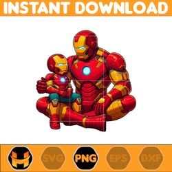 iron man dad and son png, super hero dad and son png, father's day 2024 png, father's day png sublimation, clipart (2)
