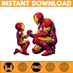 iron man dad and son png, super hero dad and son png, father's day 2024 png, father's day png sublimation, clipart (5)