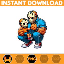 jason voorhees png, super hero dad and son png, father's day 2024 png, father's day png sublimation, clipart (5)