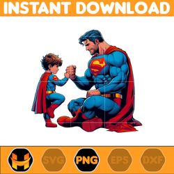 super man dad and son png, super hero dad and son png, father's day 2024 png, father's day png sublimation, clipart (1)